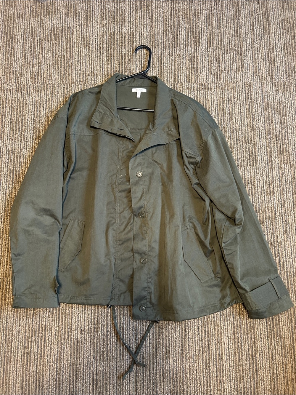 Women’s Olive Green Casual Button Jacket